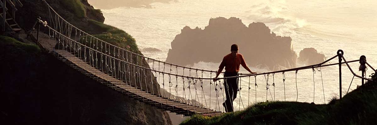 Carrick-a-Rede rop bridge is over 100 feet above the sea
