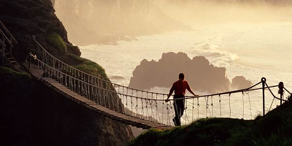 Carrick-a-Rede rop bridge is over 100 feet above the sea